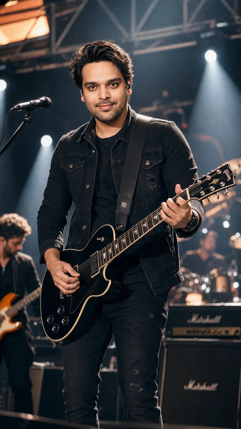 Arslan Imdad photographed for Dard Bhari Dastaan. Guitar out, band in, nothing rehearsed.