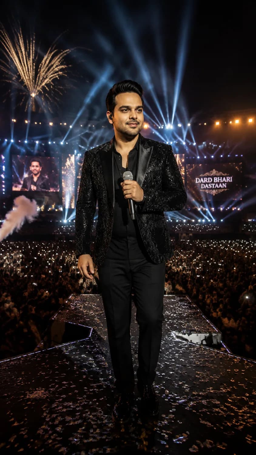 Arslan Imdad photographed for Dard Bhari Dastaan. The fireworks were a surprise to everyone on stage.